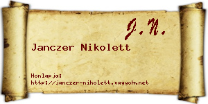 Janczer Nikolett névjegykártya